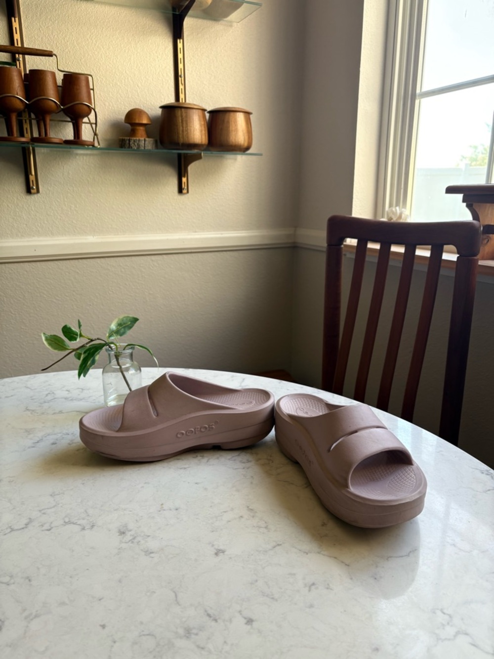 Oofos Women’s Slide Platform Sandals in Mauve - Picture 6 of 6
